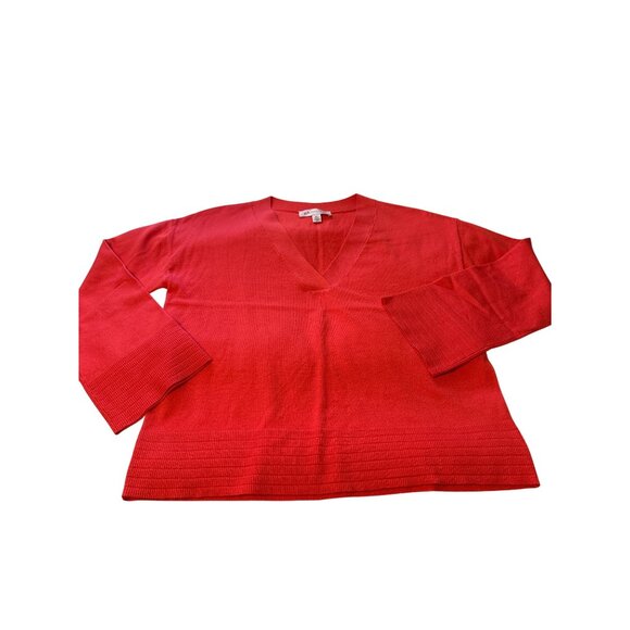 Philosophy Republic Clothing Sweaters - Philosophy Republic Clothing Red V-Neck Sweater S/P Lightweight Knit Womens Top